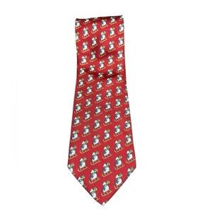 Vintage Red Snowman Tie